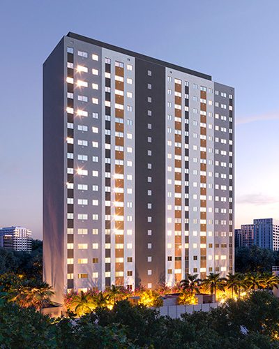 Fachada do empreendimento HM Smart Barra Funda em Barra Funda, São Paulo